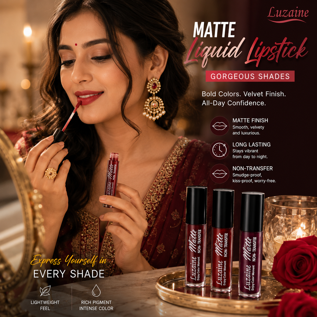 Luzainé Matte Liquid Lipstick (Gorgeous | Shades) Set of 2 Pcs