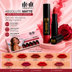 M & M Absolute Matte Non-Transfer Lipstick | Smooth Glide Application for Full Coverage | Long-Wear Formula Resistant to Smudging and Fading | Matte Finish | Cherry Red | Set of 2 Pcs