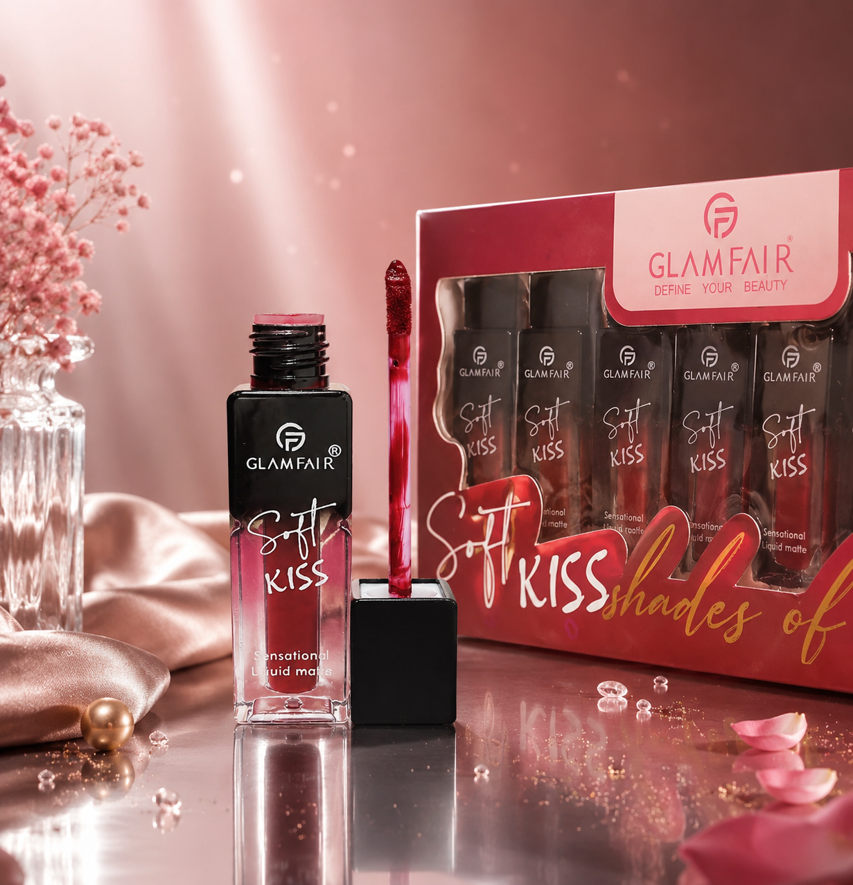GLAMFAIR Soft Kiss Liquid Matte Lipstick Set – High Intensity Long Lasting Non-Transfer Lip Color Collection Set of 2