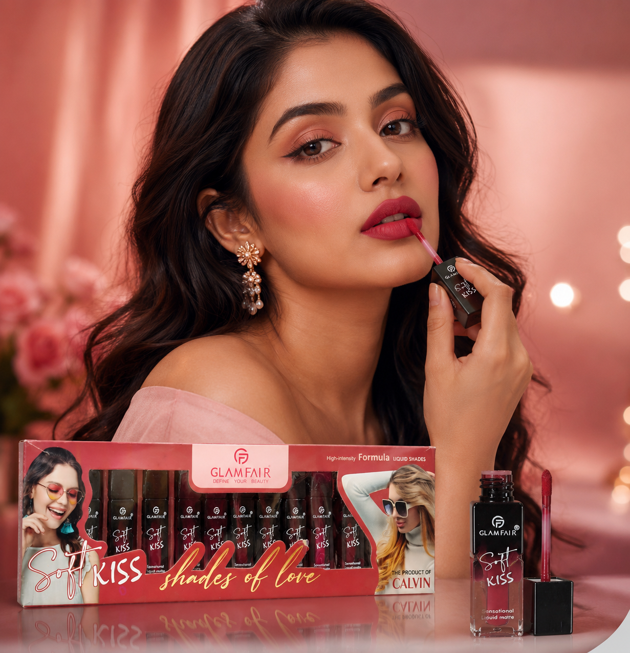 GLAMFAIR Soft Kiss Liquid Matte Lipstick Set – High Intensity Long Lasting Non-Transfer Lip Color Collection Set of 2