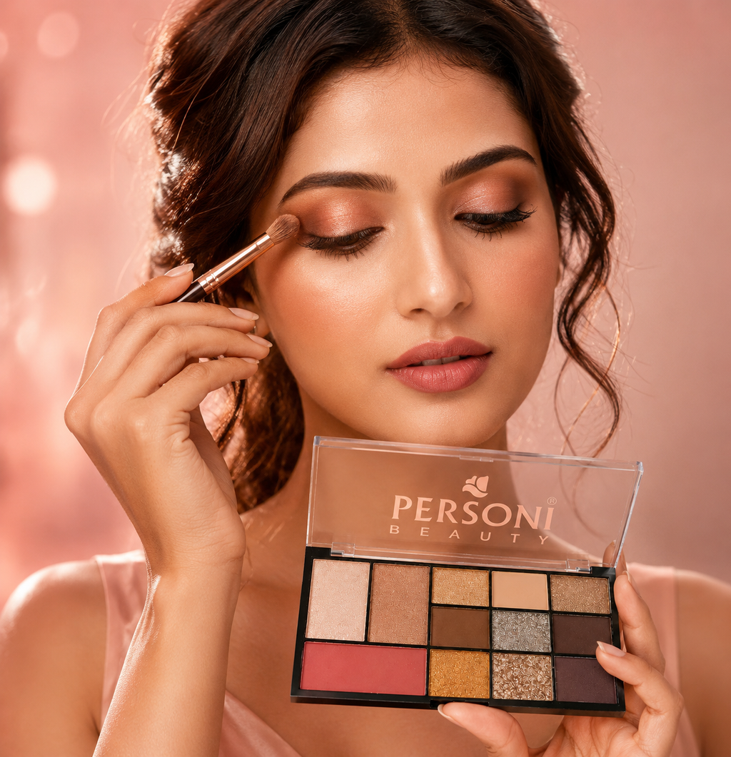 PERSONI Beauty 12 Colors Eyeshadow Palette | Matte & Shimmer Finish | Highly Pigmented Long-Lasting Makeup Palette