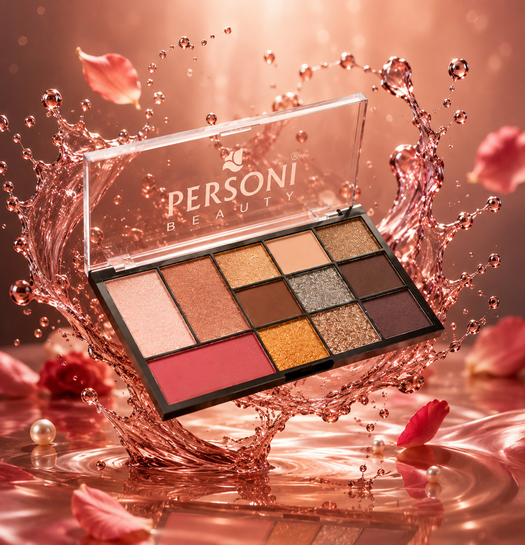 PERSONI Beauty 12 Colors Eyeshadow Palette | Matte & Shimmer Finish | Highly Pigmented Long-Lasting Makeup Palette