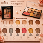 PERSONI Beauty 12 Colors Eyeshadow Palette | Matte & Shimmer Finish | Highly Pigmented Long-Lasting Makeup Palette