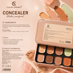 Color Strokes Concealer Palette – Full Coverage Cream Concealer Kit | 10 Multi-Use Shades for Flawless Makeup