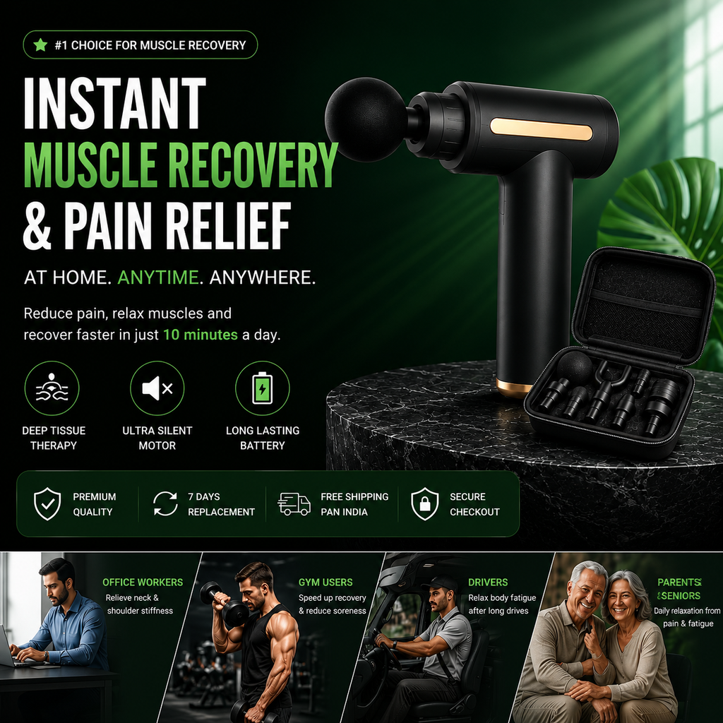 Deep Tissue Massage Gun – Portable Muscle Recovery & Pain Relief Device
