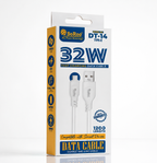 SoRoo DT-14 Type-C Fast Charging Data Cable (32W) – 120cm USB to Type-C Charging & Data Sync Cable with 1 Year Warranty | Durable, Tangle-Free & Safe Charging