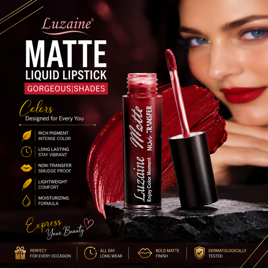 Luzainé Matte Liquid Lipstick (Gorgeous | Shades) Set of 2 Pcs