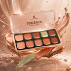 Color Strokes Concealer Palette – Full Coverage Cream Concealer Kit | 10 Multi-Use Shades for Flawless Makeup